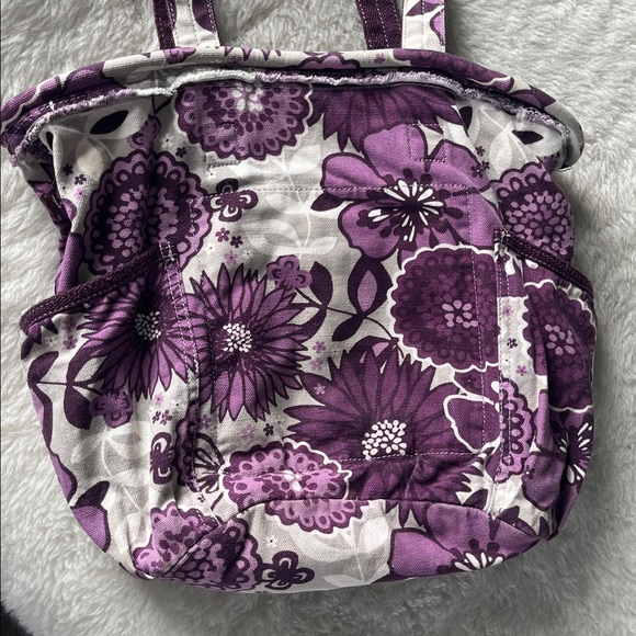 Thirty one Plum Awesome Blossom Retro Metro Canvas Bucket Bag - Picture 2 of 6